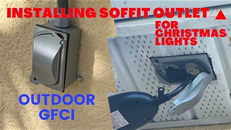 soffit mounted electrical box|outdoor soffit electrical outlet.